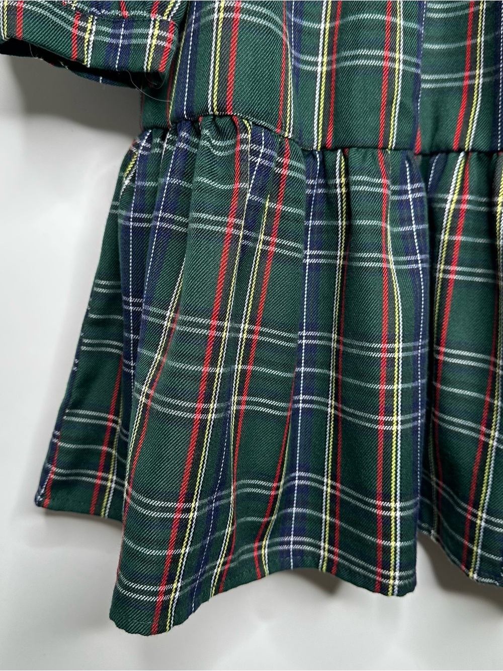 Kiel James Patrick Evelyn Plaid Ruffle Tiered Dress Green Large - Picture 6 of 10